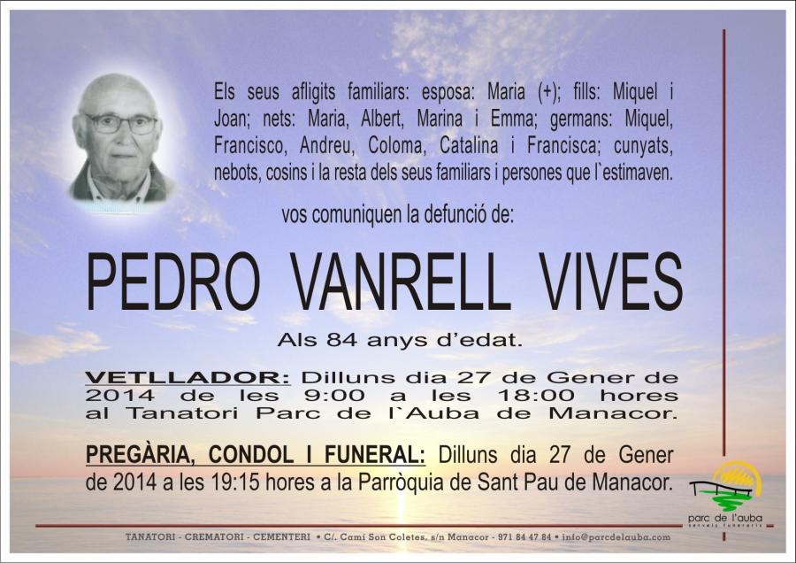 PEDRO VANRELL  VIVES