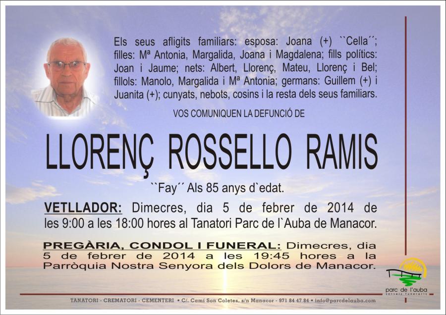 LLORENÇ ROSSELLO  RAMIS