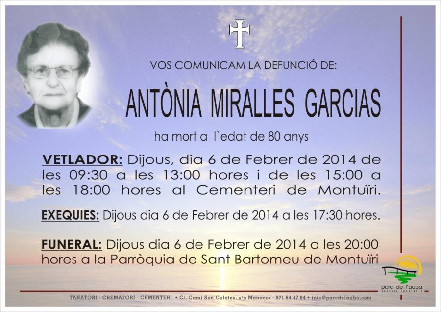 ANTÃ'NIA  MIRALLES GARCIAS