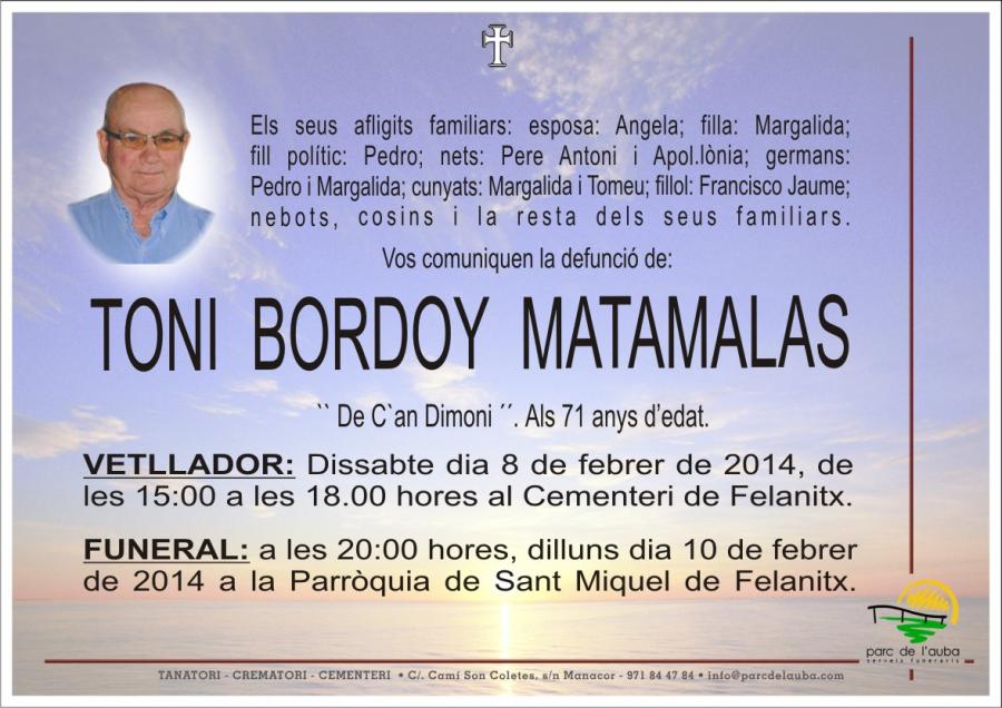TONI   BORDOY  MATAMALAS