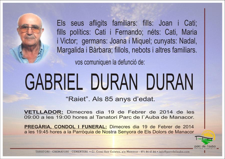 GABRIEL DURAN DURAN