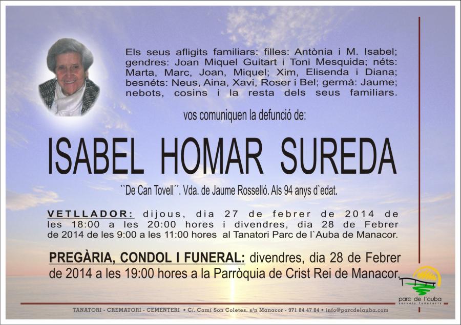 ISABEL HOMAR  SUREDA