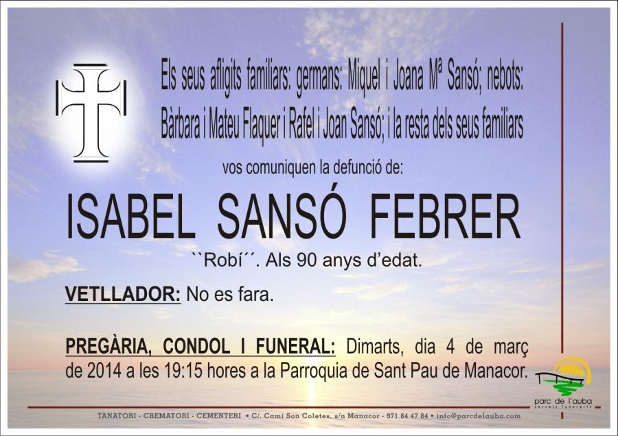 ISABEL SANSÓ  FEBRER