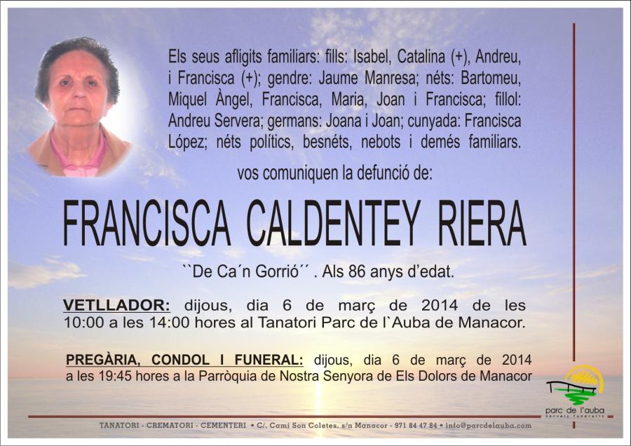 FRANCISCA CALDENTEY RIERA