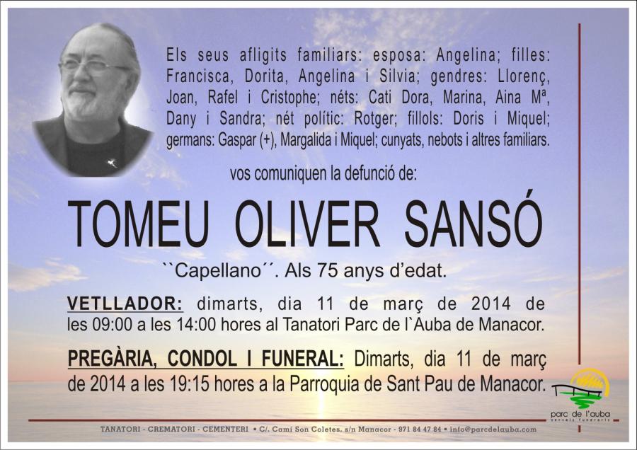 TOMEU OLIVER SANSÓ