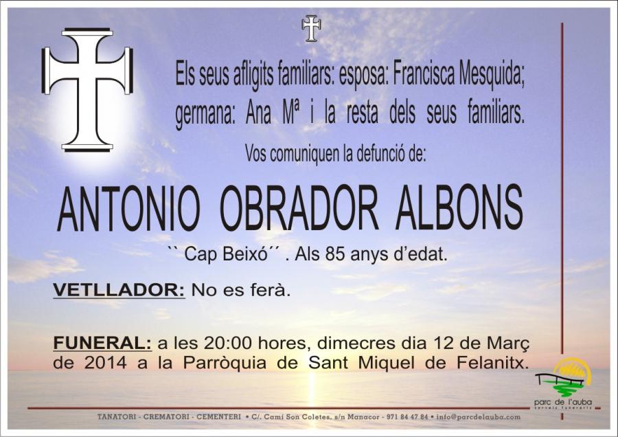 ANTONIO OBRADOR ALBONS