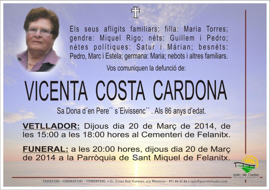 VICENTA COSTA CARDONA