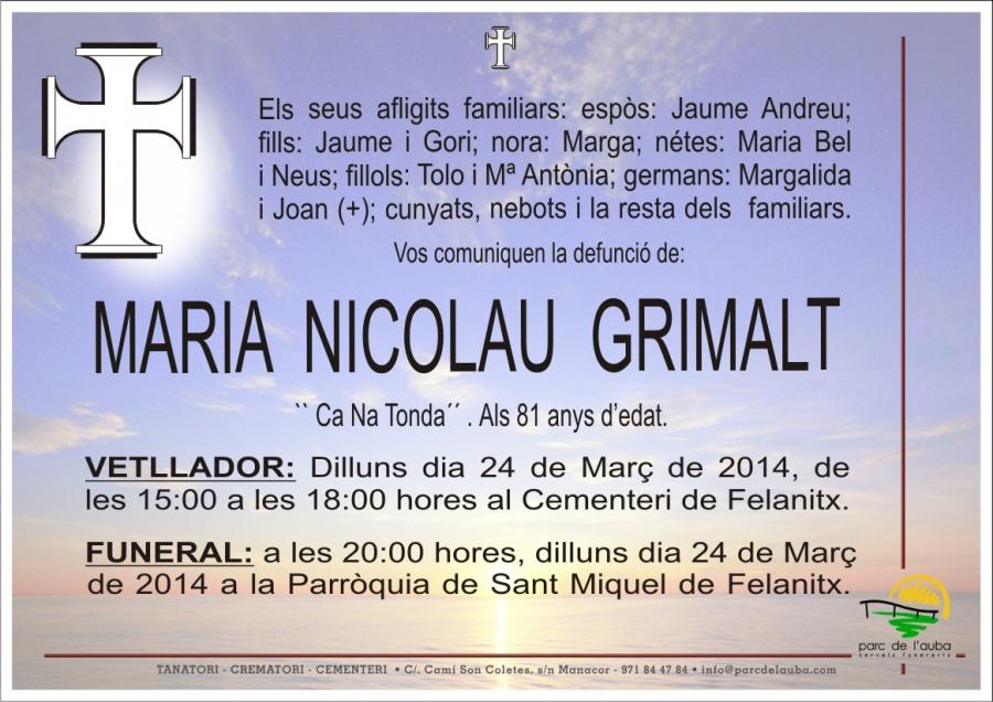 MARIA NICOLAU GRIMALT