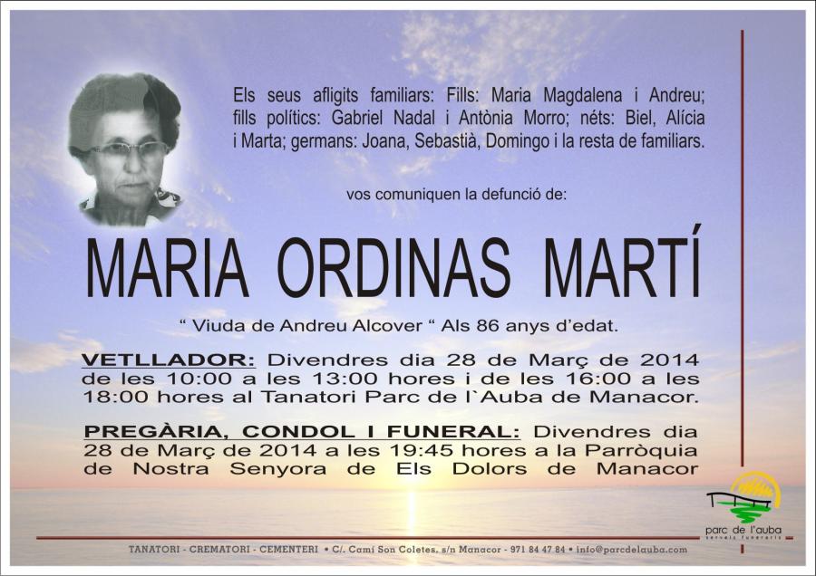 MARIA ORDINAS MARTÍ