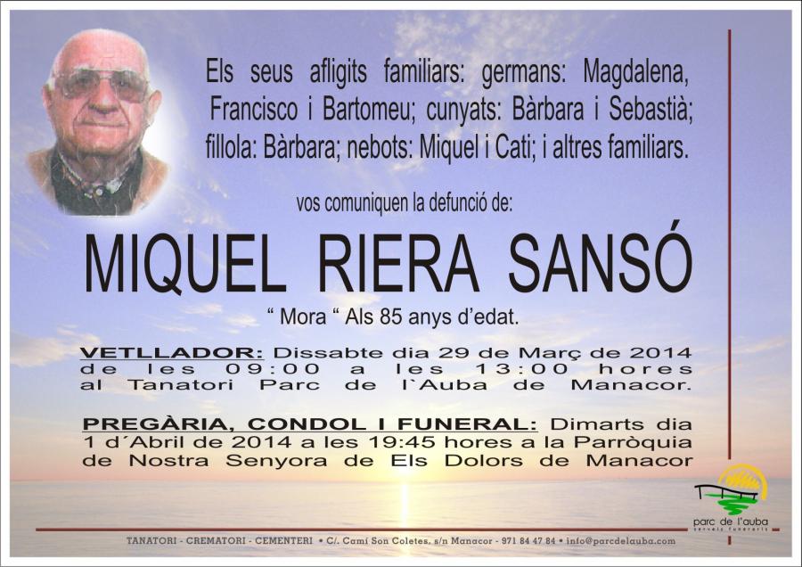 MIQUEL RIERA SANSÓ