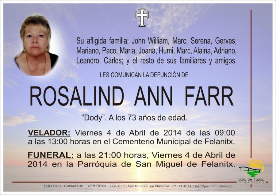 ROSALIND ANN FARR