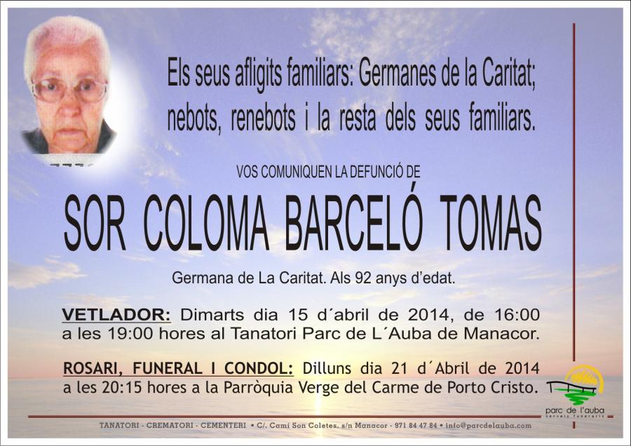 SOR COLOMA BARCELÓ TOMAS