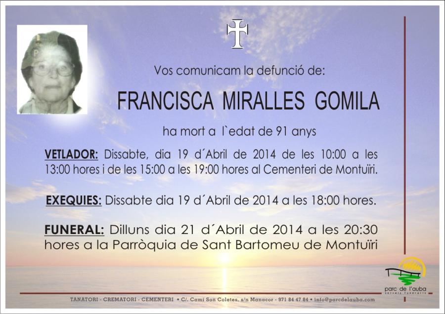 FRANCISCA MIRALLES GOMILA