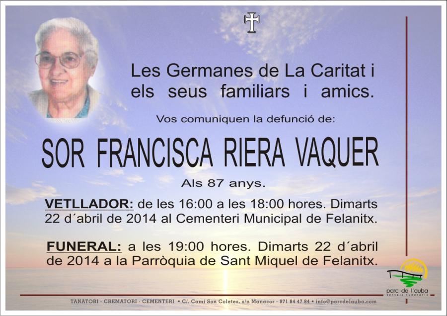 SOR FRANCISCA RIERA VAQUER