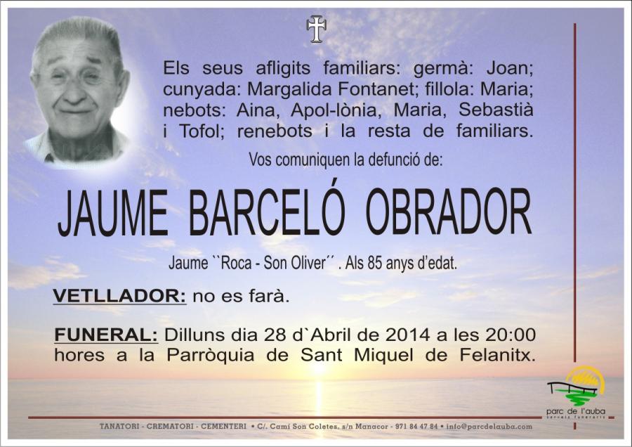 JAUME  OBRADOR BARCELÓ