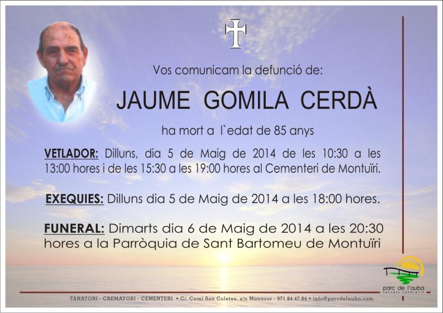 JAUME GOMILA CERDÀ