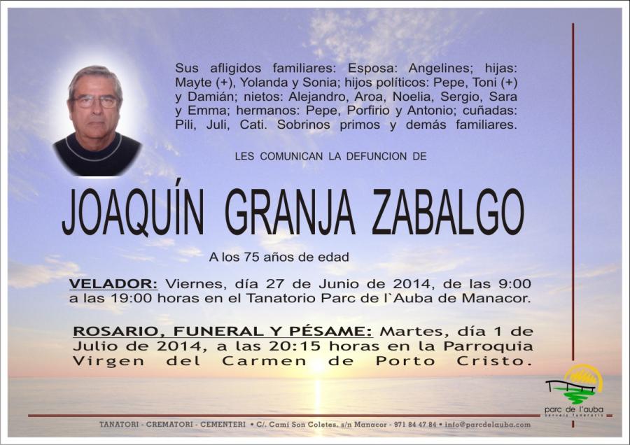 JOAQUÍN GRANJA  ZABALGO