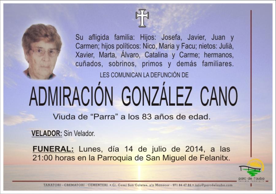 ADMIRACIÓN  GONZÁLEZ  CANO