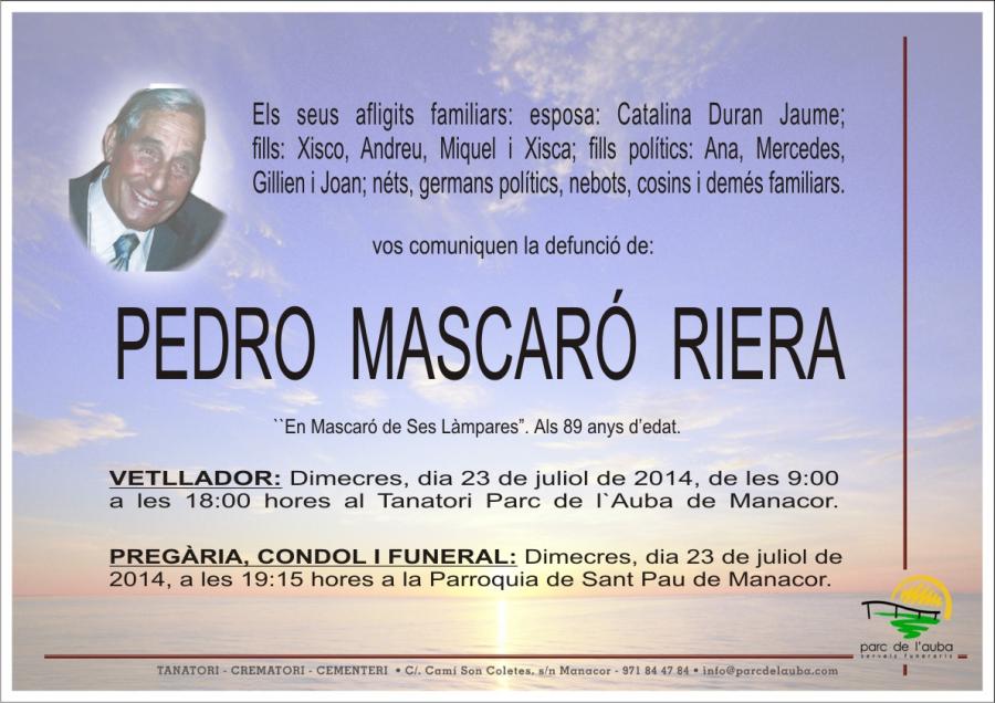 PEDRO MASCARÓ  RIERA