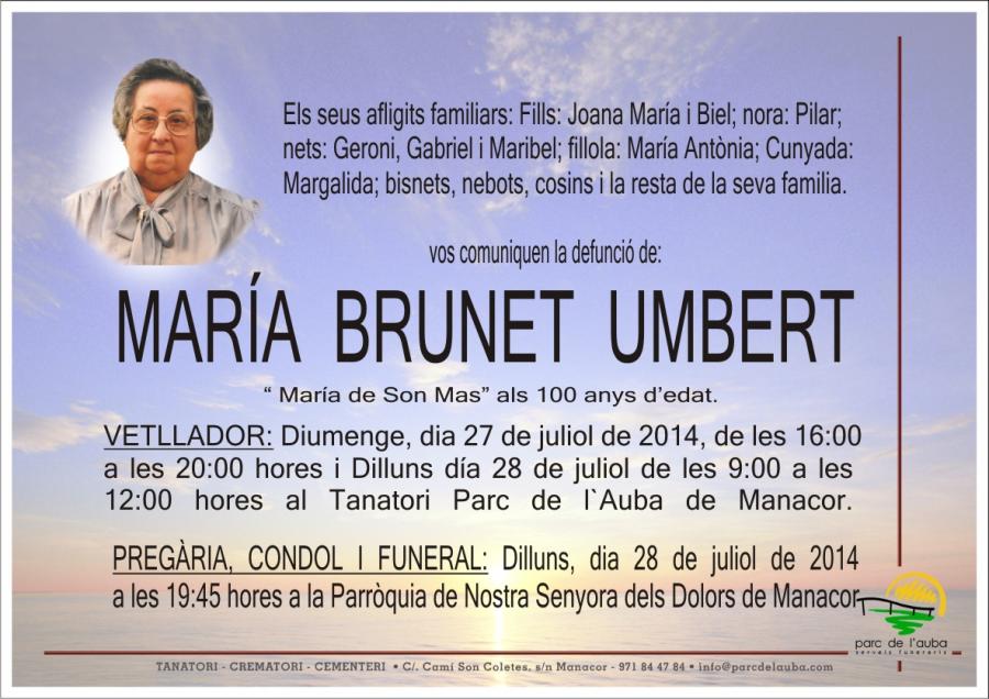 MARIA BRUNET UMBERT