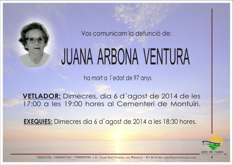 JUANA  ARBONA VENTURA