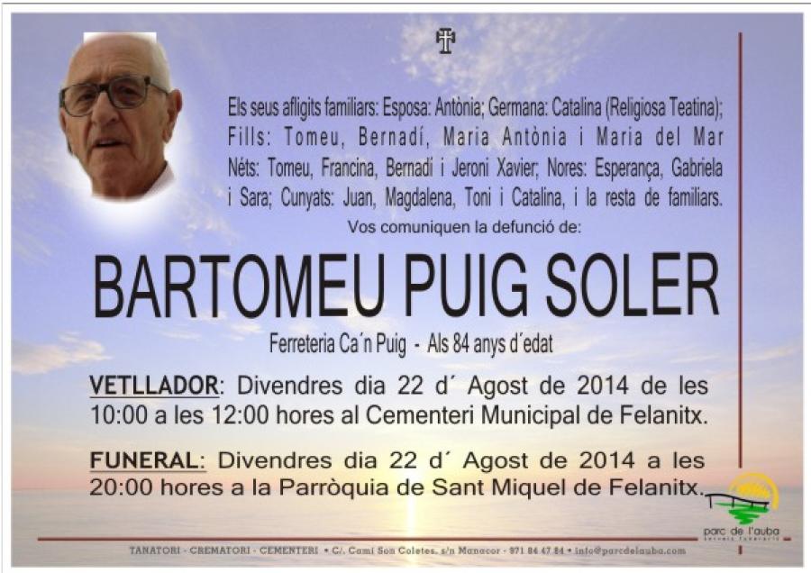 BARTOMEU PUIG SOLER