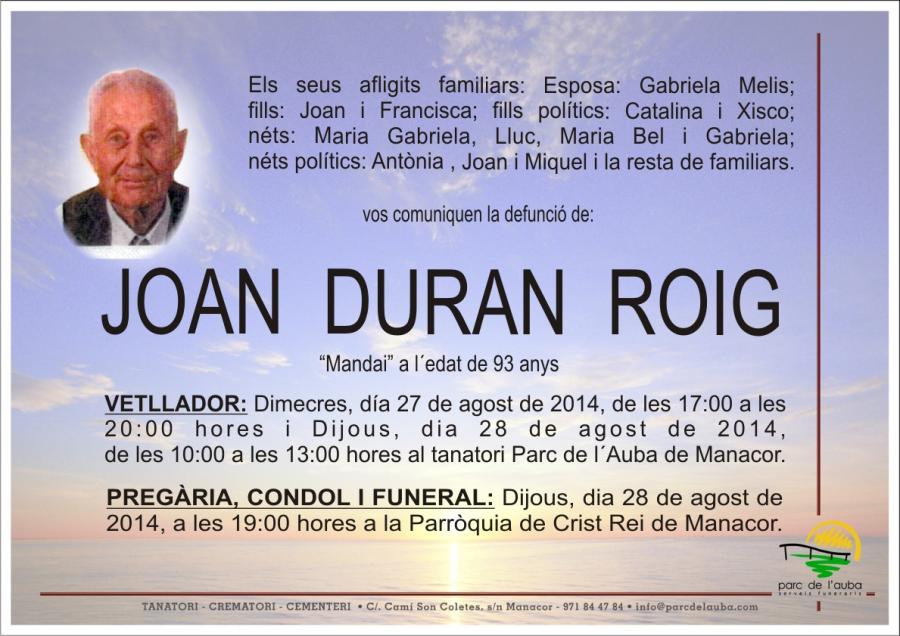 JOAN DURAN ROIG