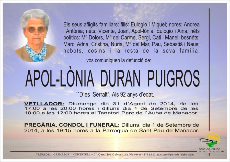 APOL-LÃ'NIA DURAN PUIGROS