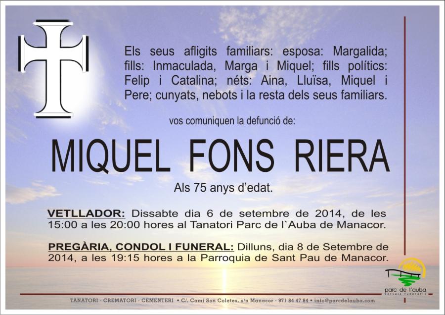 MIQUEL  FONS RIERA