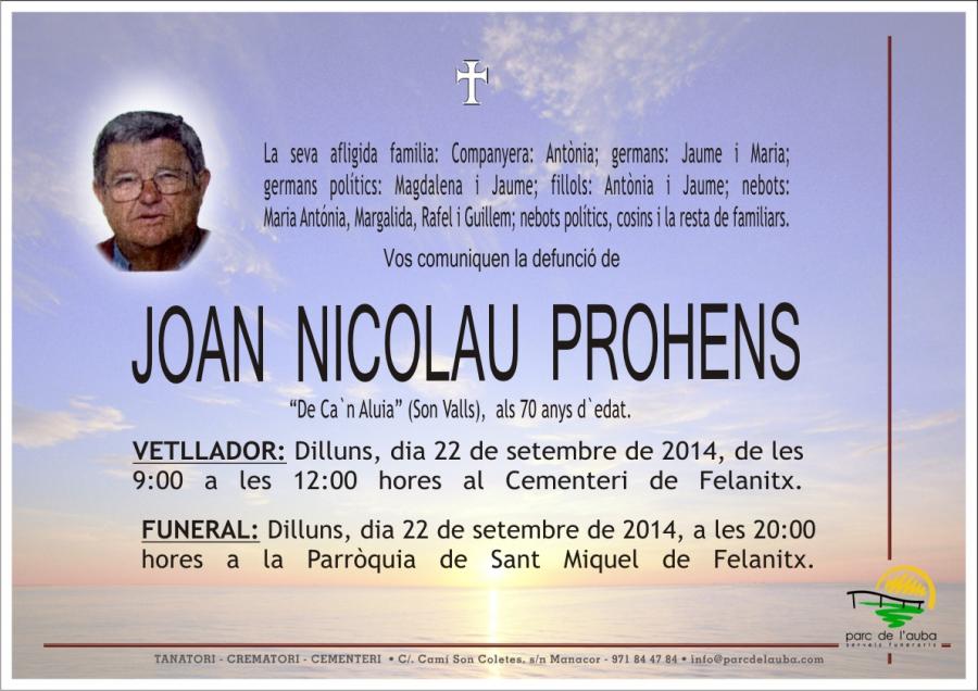JOAN NICOLAU  PROHENS