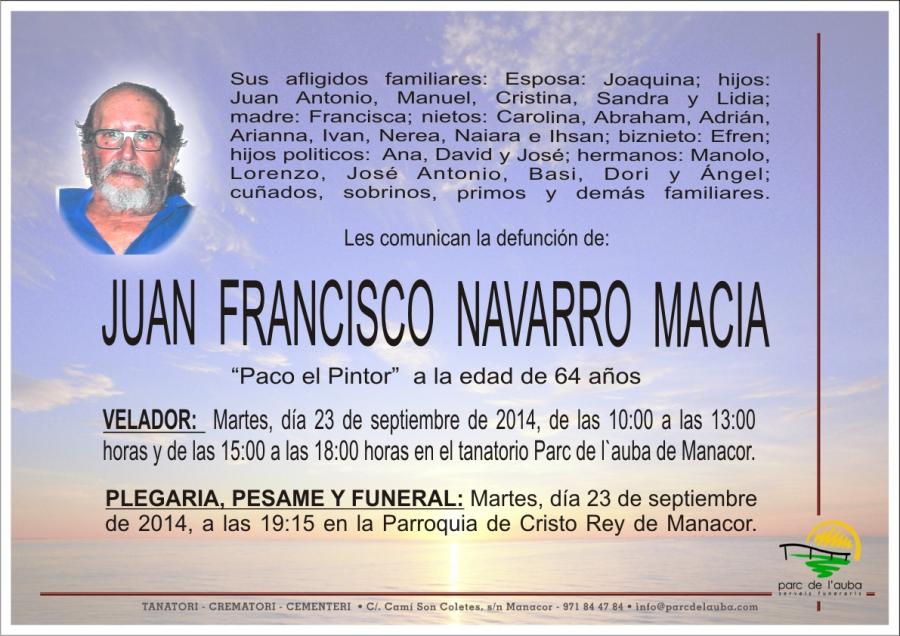 JUAN  FRANCISCO NAVARRO  MACIA