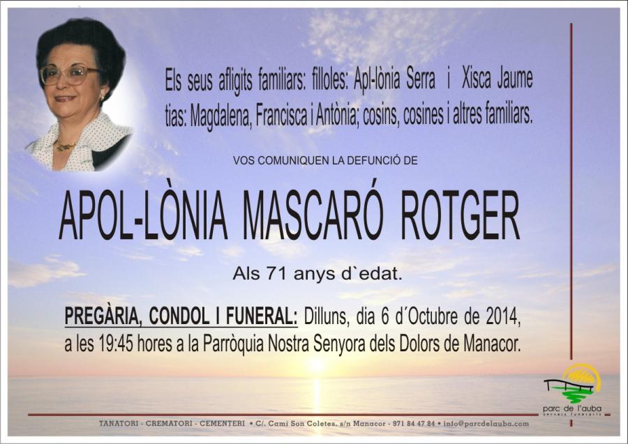 APOL-LÃ'NIA MASCARÓ ROTGER