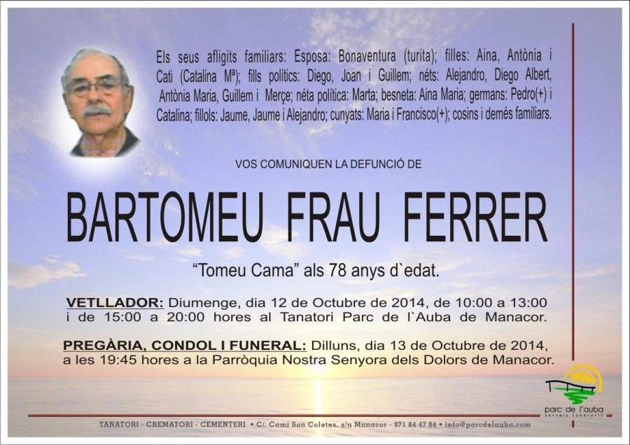 BARTOMEU FRAU FERRER