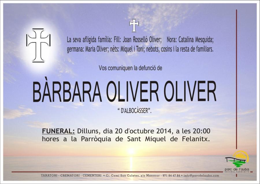 BÀRBARA OLIVER OLIVER
