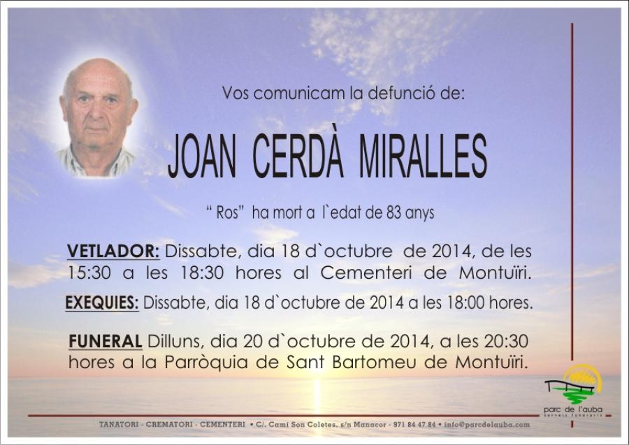 JOAN CERDÀ  MIRALLES
