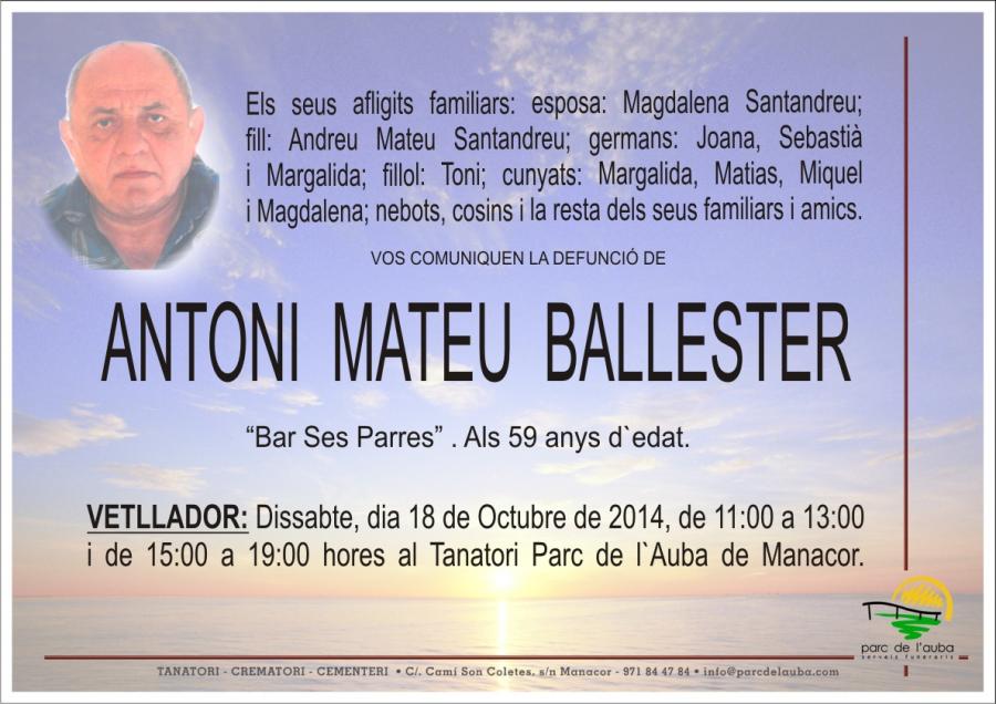 ANTONI MATEU BALLESTER