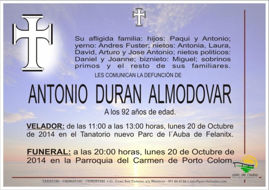 ANTONIO DURAN ALMODOVAR