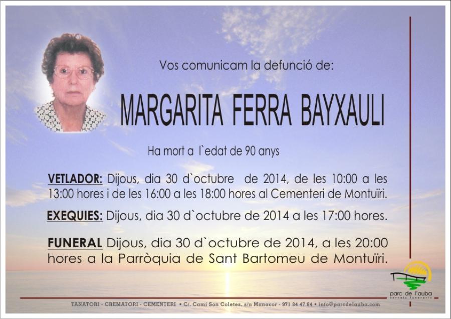 MARGARITA FERRA  BAYXAULI