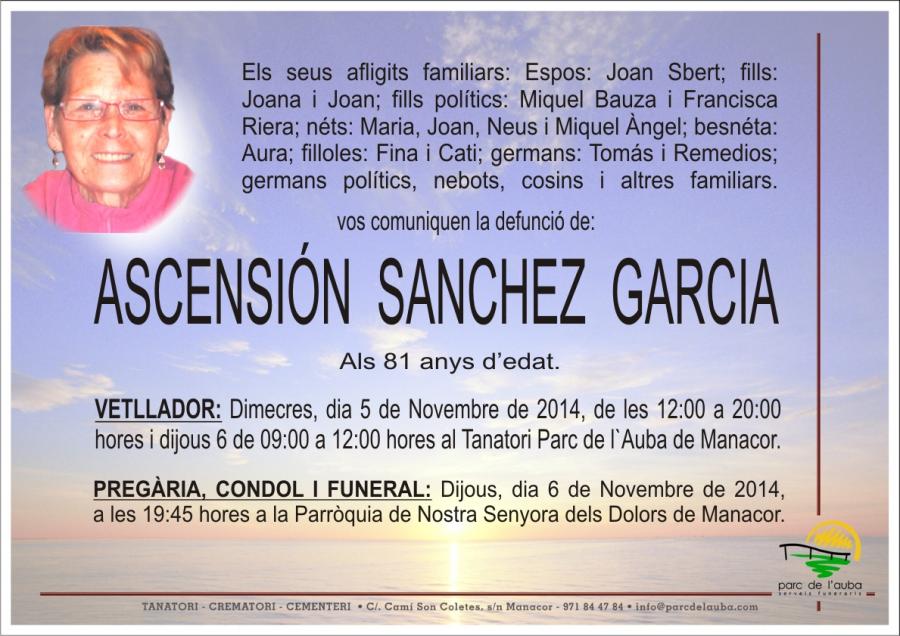 ASCENSIÓN  SANCHEZ GARCIA