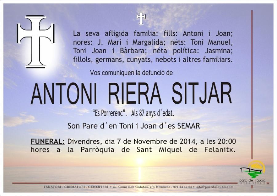 ANTONI RIERA SITJAR
