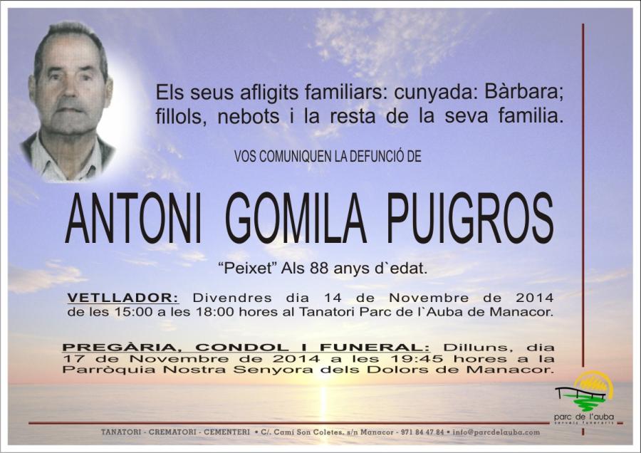 ANTONI GOMILA PUIGROS