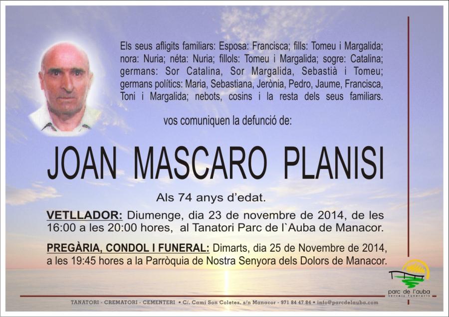 JOAN MASCARO  PLANISI