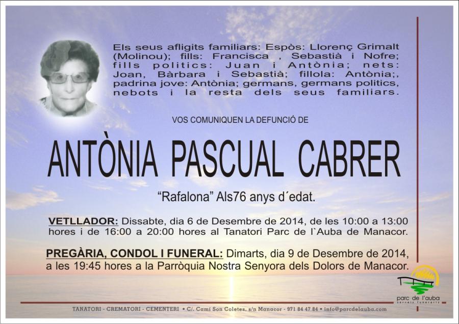 ANTÃ'NIA PASCUAL CABRER