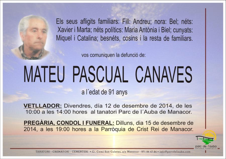 MATEU PASCUAL CANAVES