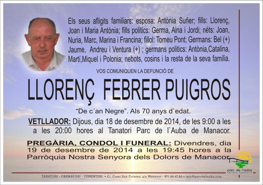 LLORENÇ FEBRER PUIGROS