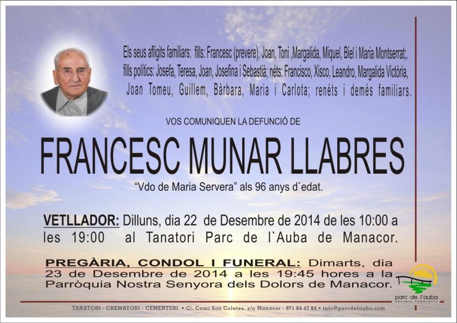 FRANCESC  MUNAR LLABRES