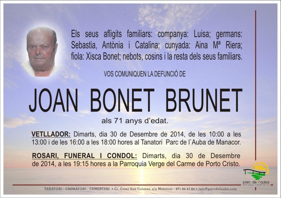 JOAN BONET BRUNET