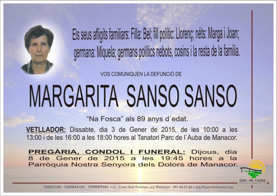 MARGARITA SANSO SANSO