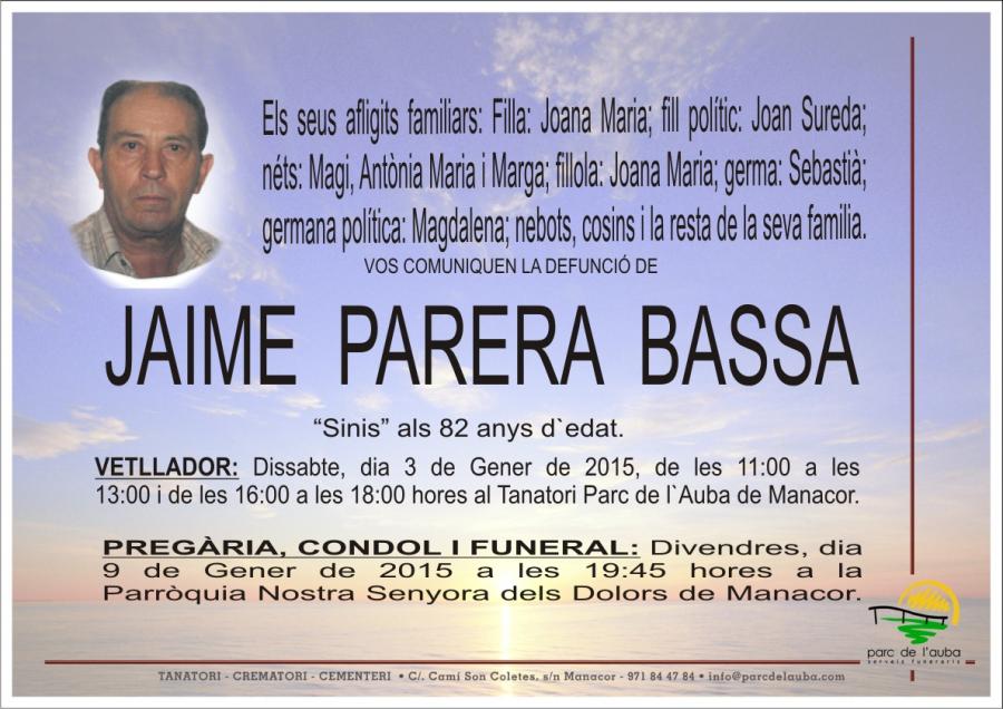 JAIME PARERA BASSA