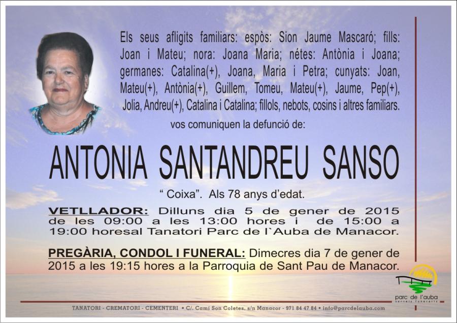 ANTONIA SANTANDREU SANSO